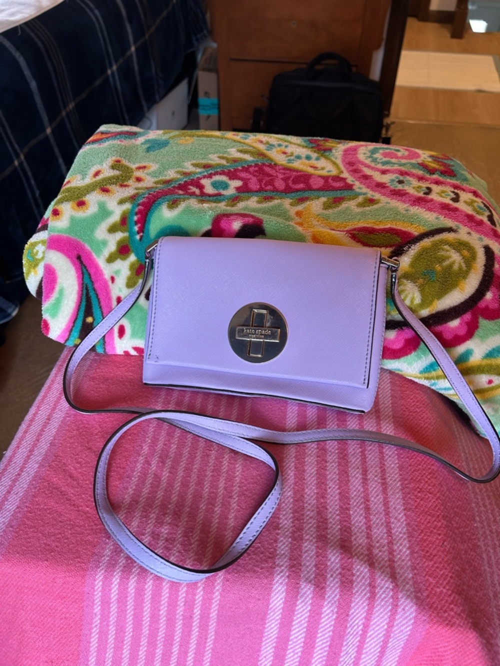 Kate Spade Sally Newbury Lane Small Crossbody Bag Saffiano Leather light crocus